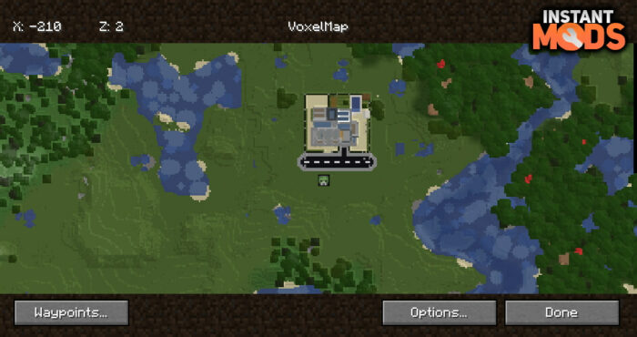 VoxelMap fullscreen mode in Minecraft