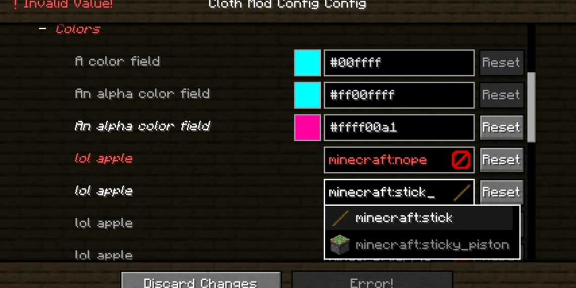 Cloth Config API Mod